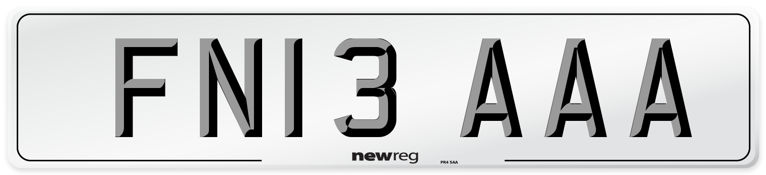 FN13 AAA Number Plate from New Reg